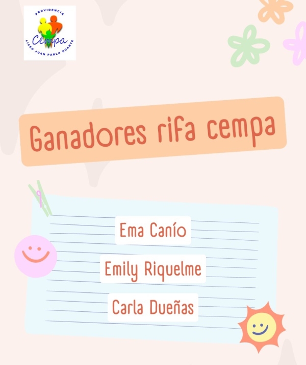 Ganadores rifa CEMPA